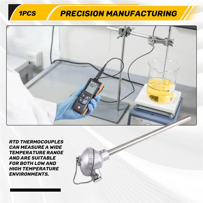 FTS WRN-130 K-Type Stainless Steel Thermocouple Temperature Sensor Measurement Probe For Annealing Furnace