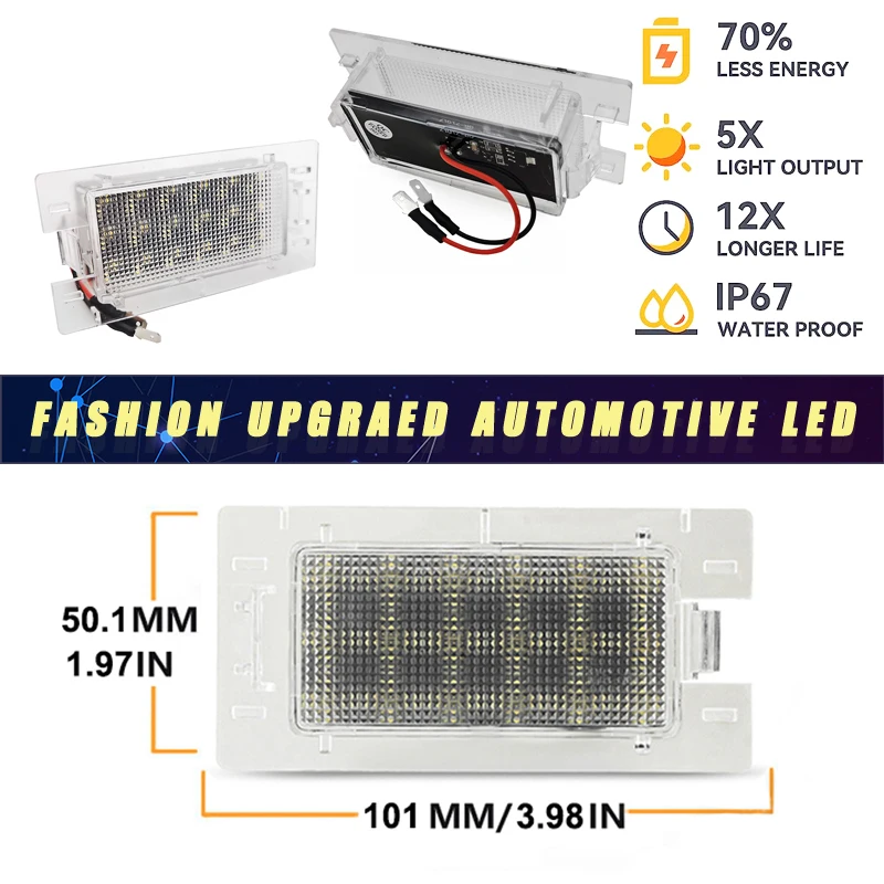 1Pcs Canbus LED License Plate Lights For Opel Tigra A Omega B Chevrolet Celta Prisma Car Rear Number Plate Lamps OEM#90566899