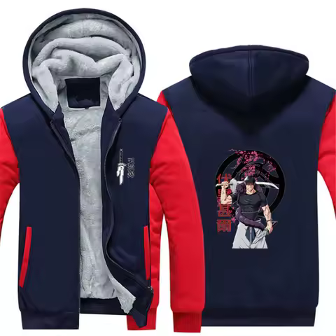 Fushiguro Toji Jujutsu Kaisen Autumn and Winter Men's Fleece Thickened Cardigan Jacket Zipper Hooded Jacket Hoodies