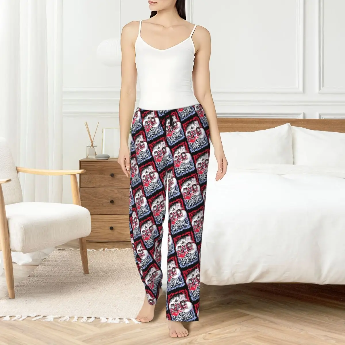

Custom Babymetal Japan Band Pajama Pants Women Hip-hop Rock Lounge Sleep Drawstring Sleepwear Bottoms with Pockets