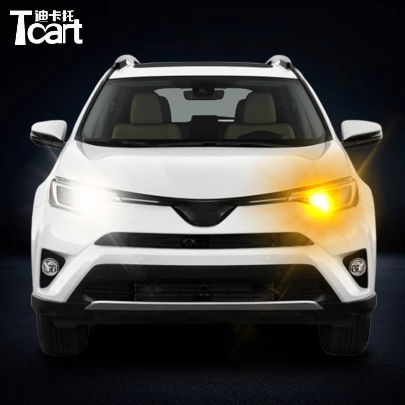 Car Accessories For toyota Rav 4 Rav4 Daytime Running Light Turn Signal Led drl  2016 2017 2018