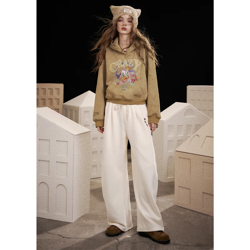ELFSACK 2025, Winter-Neuheiten, Y2K-Vintage-Grafik, kurzes Sweatshirt für Damen