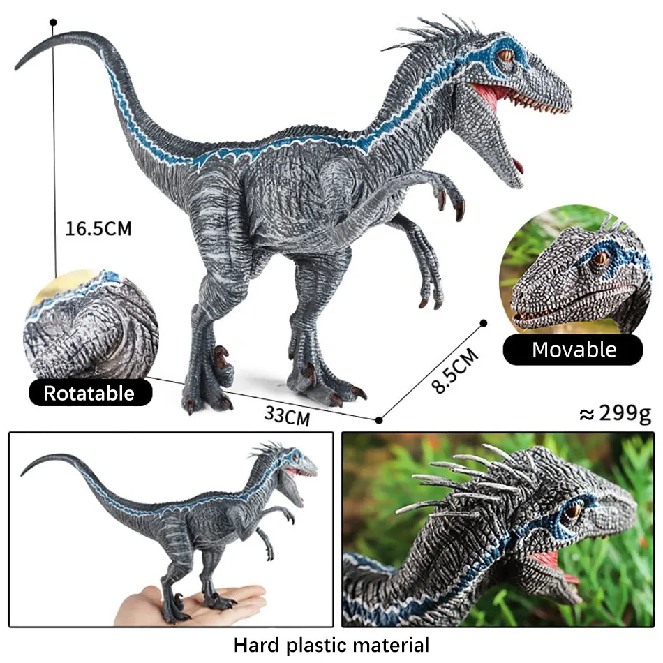 Dinosaurios del Mundo Jurásico de simulación, Animal Velociraptor, Tiranosaurio Rex, modelo de figura de acción, juguete educativo cognitivo para niños