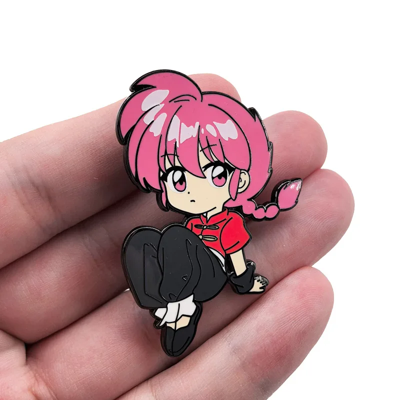 Alfileres esmaltados Ranma Nibun-no-Ichi, insignias de Metal de Anime Ranma 1⁄2, broches de Manga japonesa para bolso, mochila, ropa, solapa, decoración de Cosplay