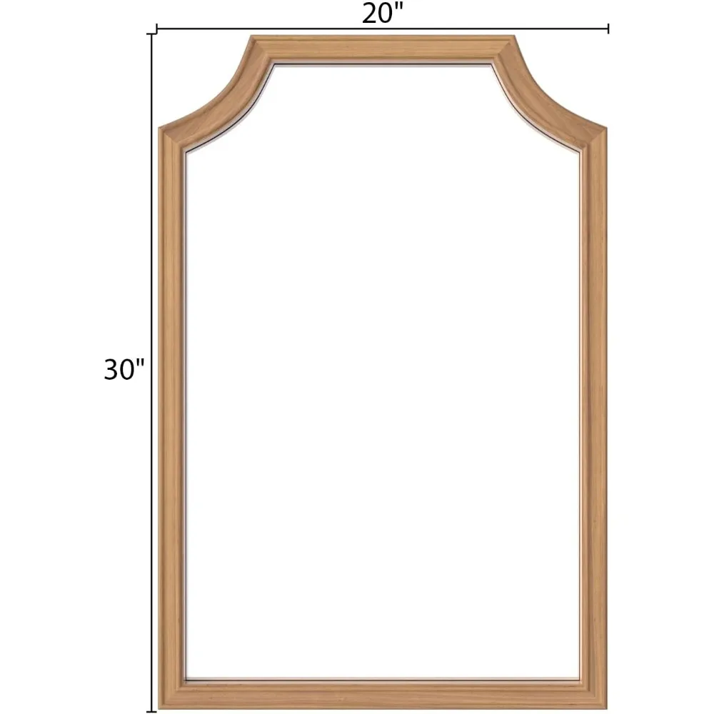 Spiegel mit gewelltem Holzrahmen, 50,8 x 76,2 cm, für kleine Badezimmer-Waschtisch – rechteckige Wanddekoration für Flur, Schlafzimmer, Wohnzimmer