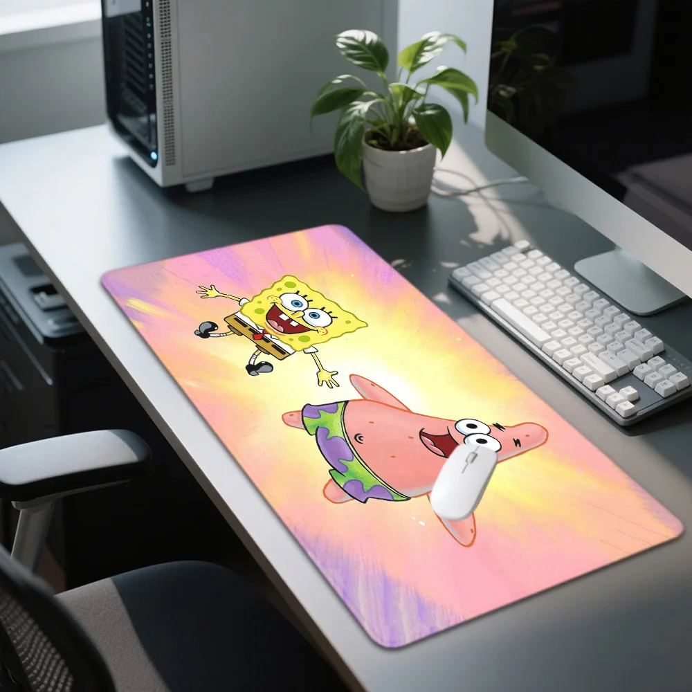

Большой коврик для мыши S-Spongebobes, моющийся, нескользящий, резиновый, для офиса и игр, настольный коврик для компьютера, аксессуары для компьютера