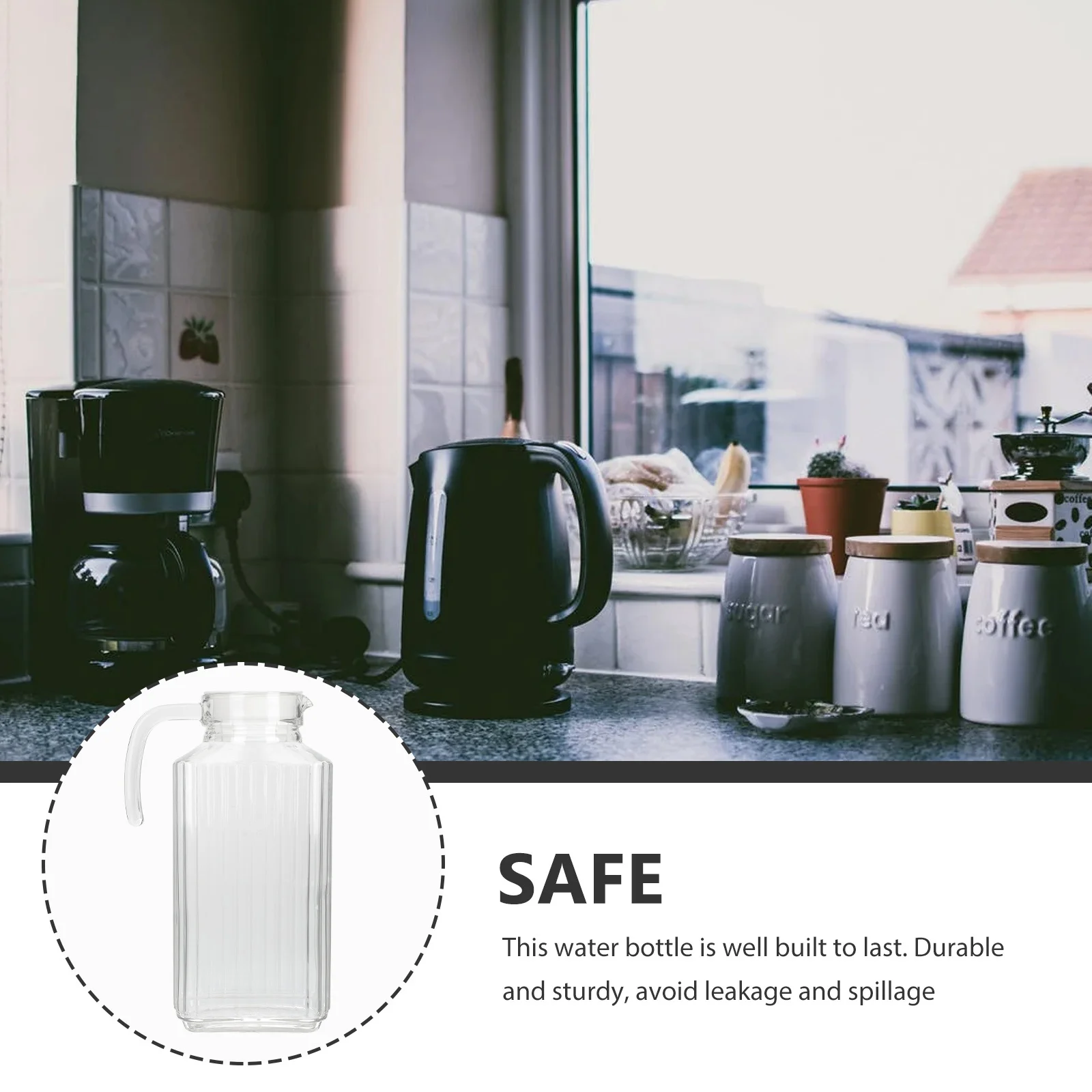 غلاية مياه باردة زجاجية ذات سعة كبيرة، حامل مشروبات محمول، إبريق مياه مانع للتسرب للاستخدام المنزلي، حاوية شاي مثلج #1