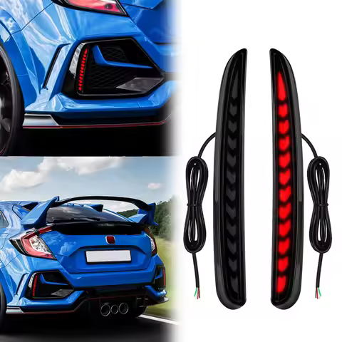 For Honda Civic Type-R Sl Hatchback 2016 2017 2018 2019 2020 LED Rear Bumper Reflector Lights Brake Dynamic Turn Signal Lamps