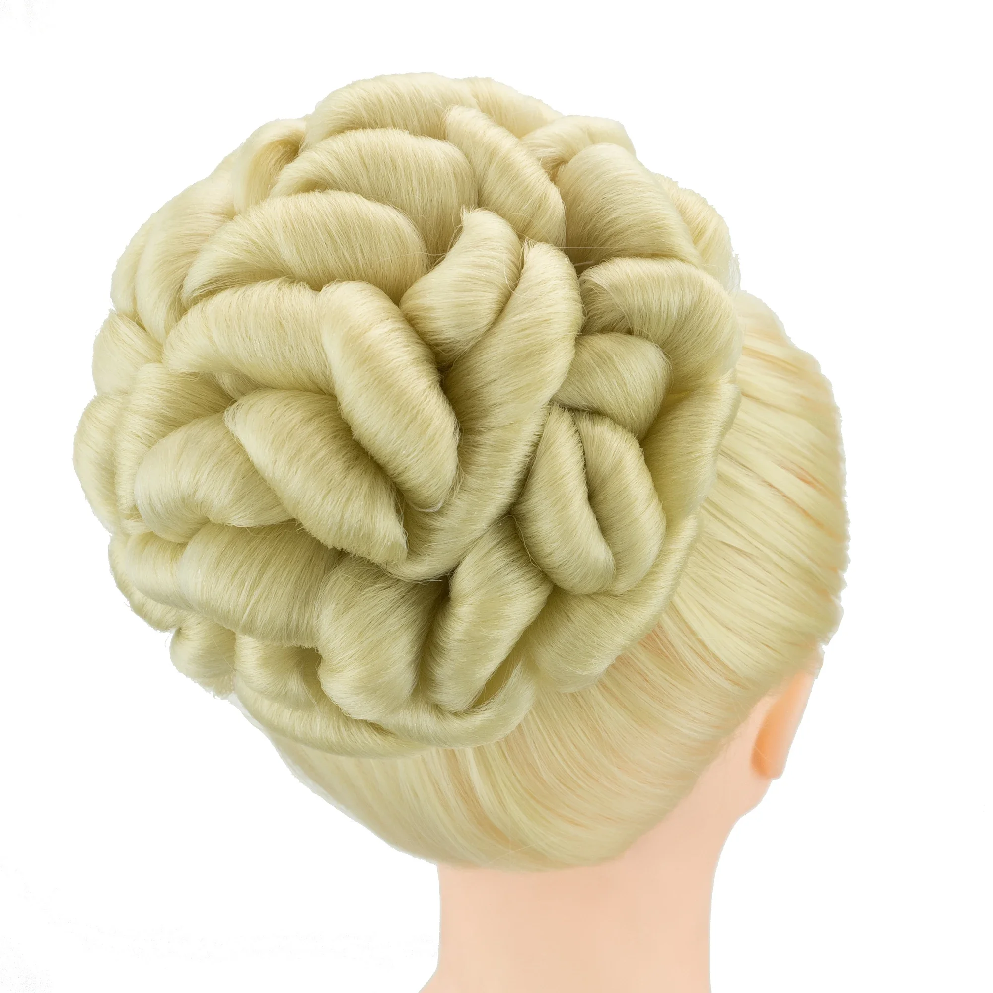 Soowee Duży rozmiar Pleciona roztrzepana kręcona fryzura Scrunchies Chignon Dancer Hair Cover Donut Hairpiece Hair Buns Wig Updo for Part