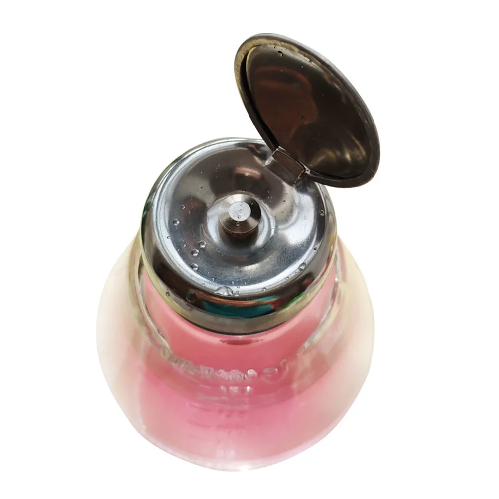 1 pz 180 ml bottiglia di liquido per unghie portatile dispenser di pressa in vetro infrangibile bottiglia di subimballaggio per uso in viaggio bottiglie per unghie