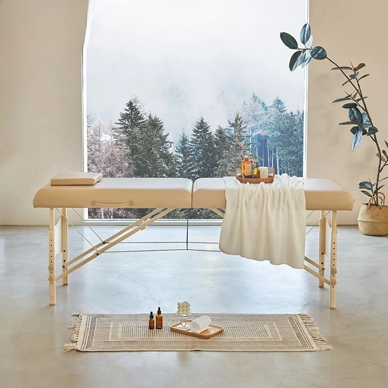 

Складная косметологическая кушетка с пружинным основанием и массажной губкой