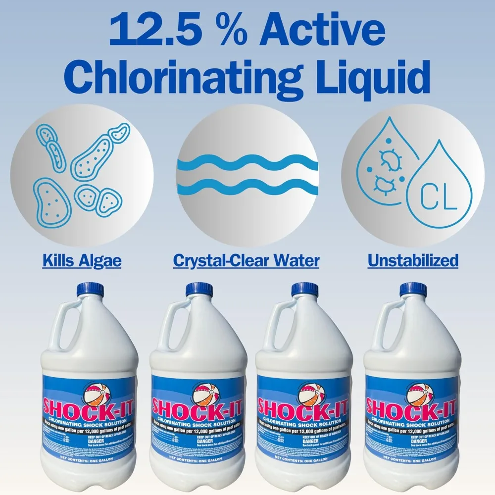 Shock-It Liquid (4-Pack) Chlorinating Shock Solution for Pools & Spas - 4 Gallons