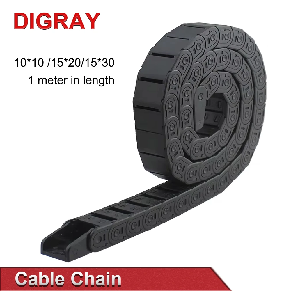 DIGRAY Cable Drag Chain 7*7 10*10 15*20 15*30mm 1M Non-opening Semi-enclosed Plastic Drag Chain Transmission Drag Chain