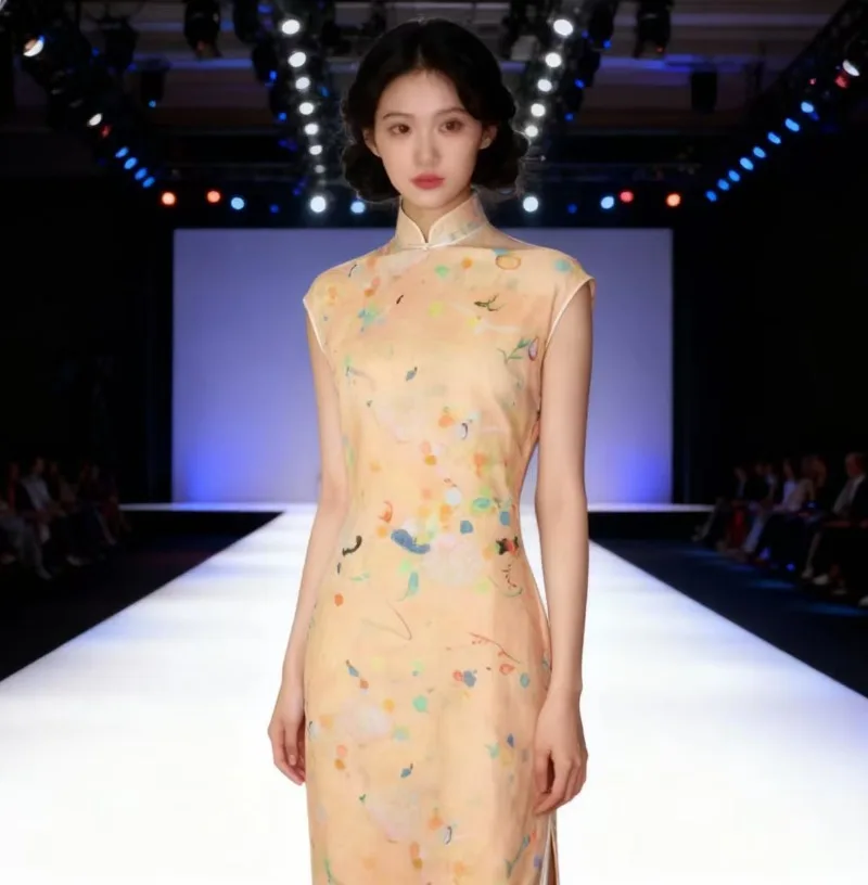 

Высококачественная чистая ткань рами, разноцветная винтажная цветочная ткань, легкая для летних платьев своими руками, блузок, брюк, одежды в китайском стиле