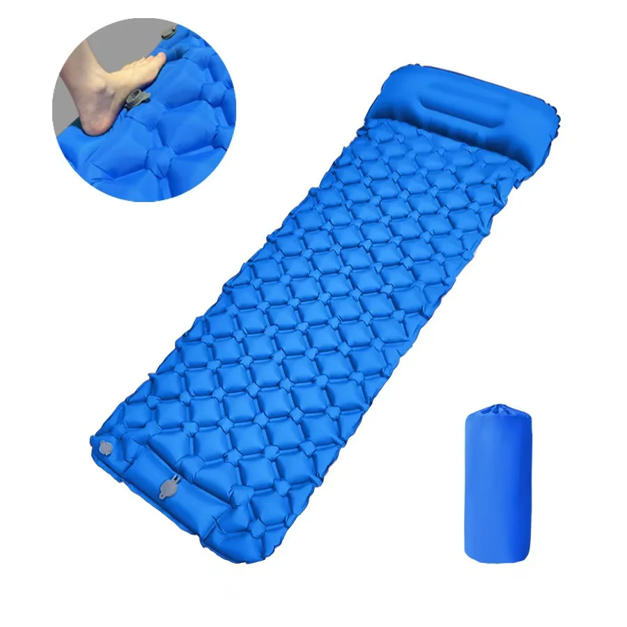 

Inflatable Pad 190*60 cm Air Mattress Built In Air Pump Single Camping Sleeping Automatic Inflation TPU Fabric Waterproof