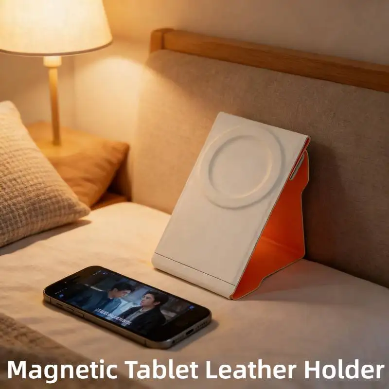 

Foldable Pocket Holder Cover Magnetic Tablet Leather Stand for Ipad Xiaomi Samsung Tab Pro Air 13 Ultra S10 S9 Rotating Bracket