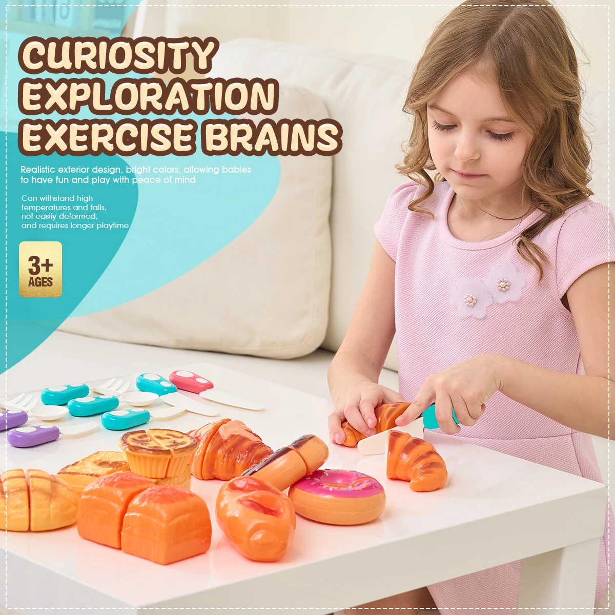 

Детская игрушка для послеобеденного чая, кухонная игрушка, имитация хлеба, игрушки для выпечки, кондитерские изделия для девочек, перерыв на чай, разноцветный набор для детей, подарки