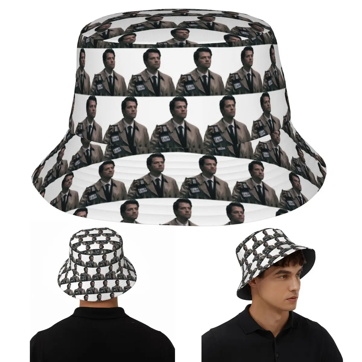 Кастиэль ФБР, значок, панама, детская шляпа-боб, рыбацкие шапки для лета, рыбацкие шапки для мужчин и женщин