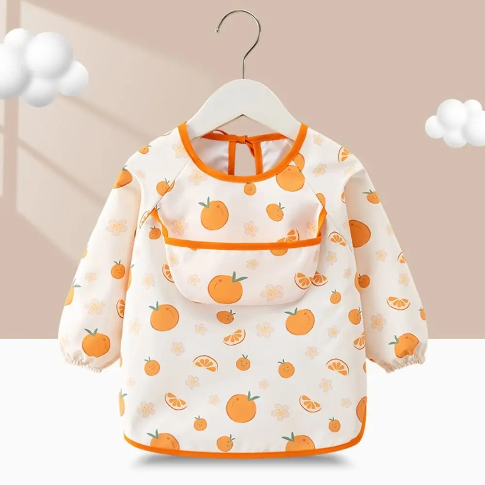 

Waterproof Children Feeding Bib Feeding Blouse Rice Pocket Long Sleeve Apron Soft Children's Feeding Smock Toddler Bibs