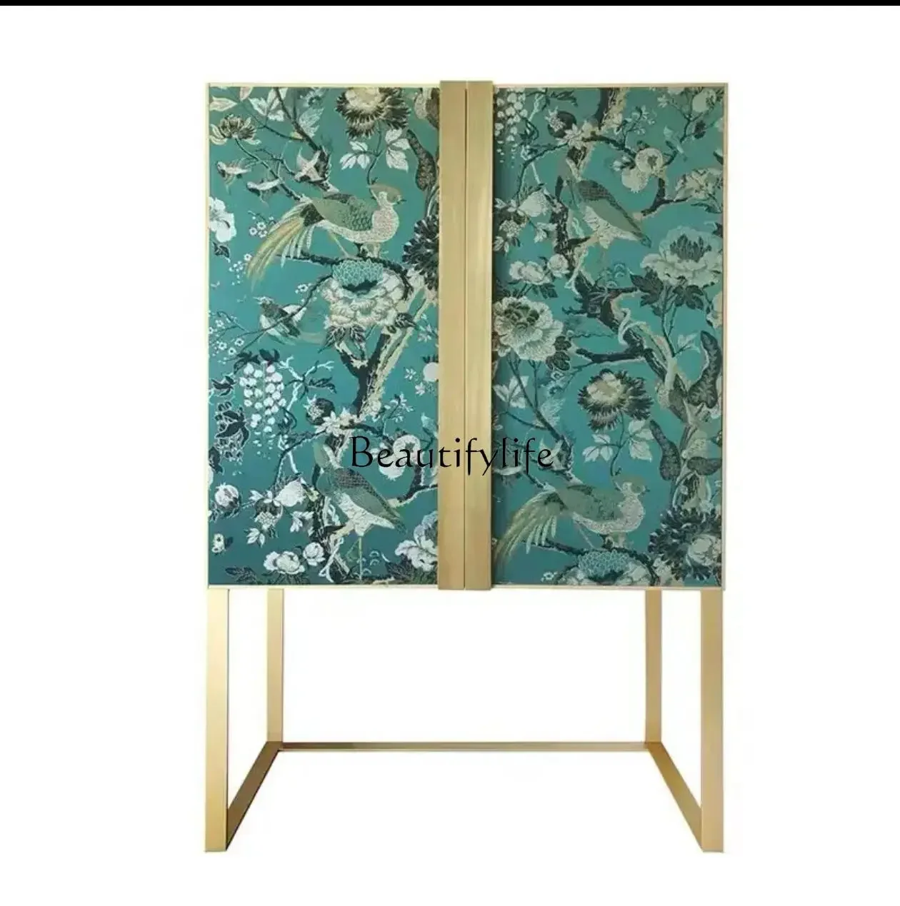

FG17New Chinese light luxury painted metal entrance shoe cabinet decorative storage side cabinet