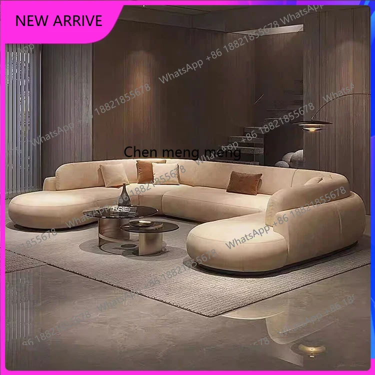 

M78 New, curved matte cloth sofa large flat layer simple modern living room large small sofa