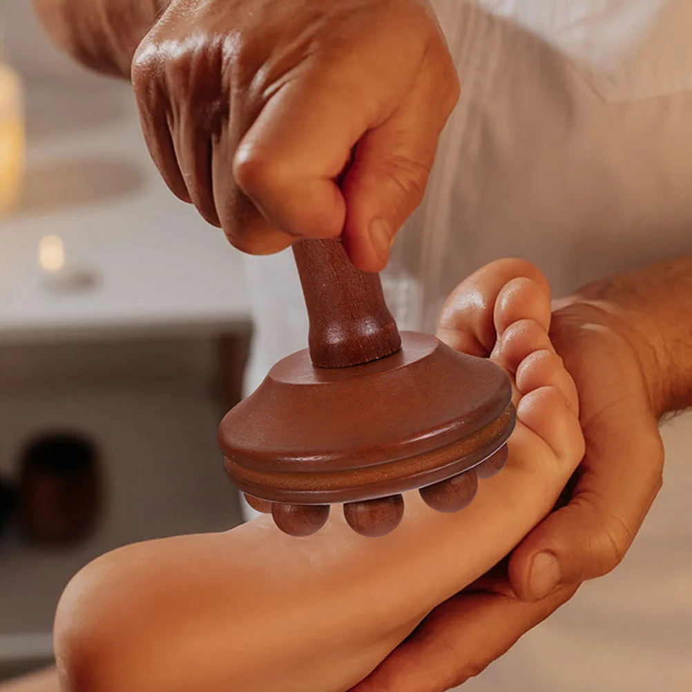 Escova de massagem portátil de madeira, 2 peças, ferramenta massageadora corporal portátil, tecido profundo, alívio muscular, pescoço, ombro, perna, dor, remoção de celulite