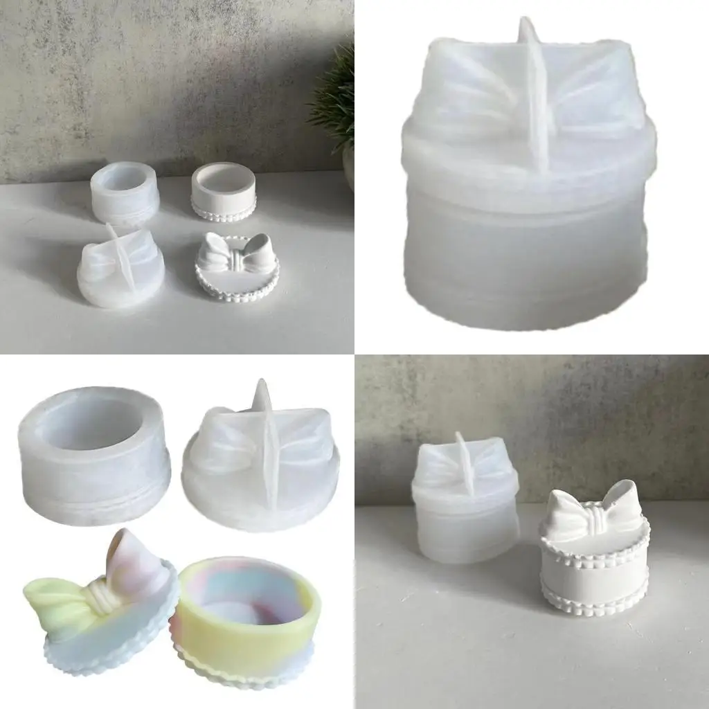 

9HJK 2PCS Bowknot Box коробка для формы свеча