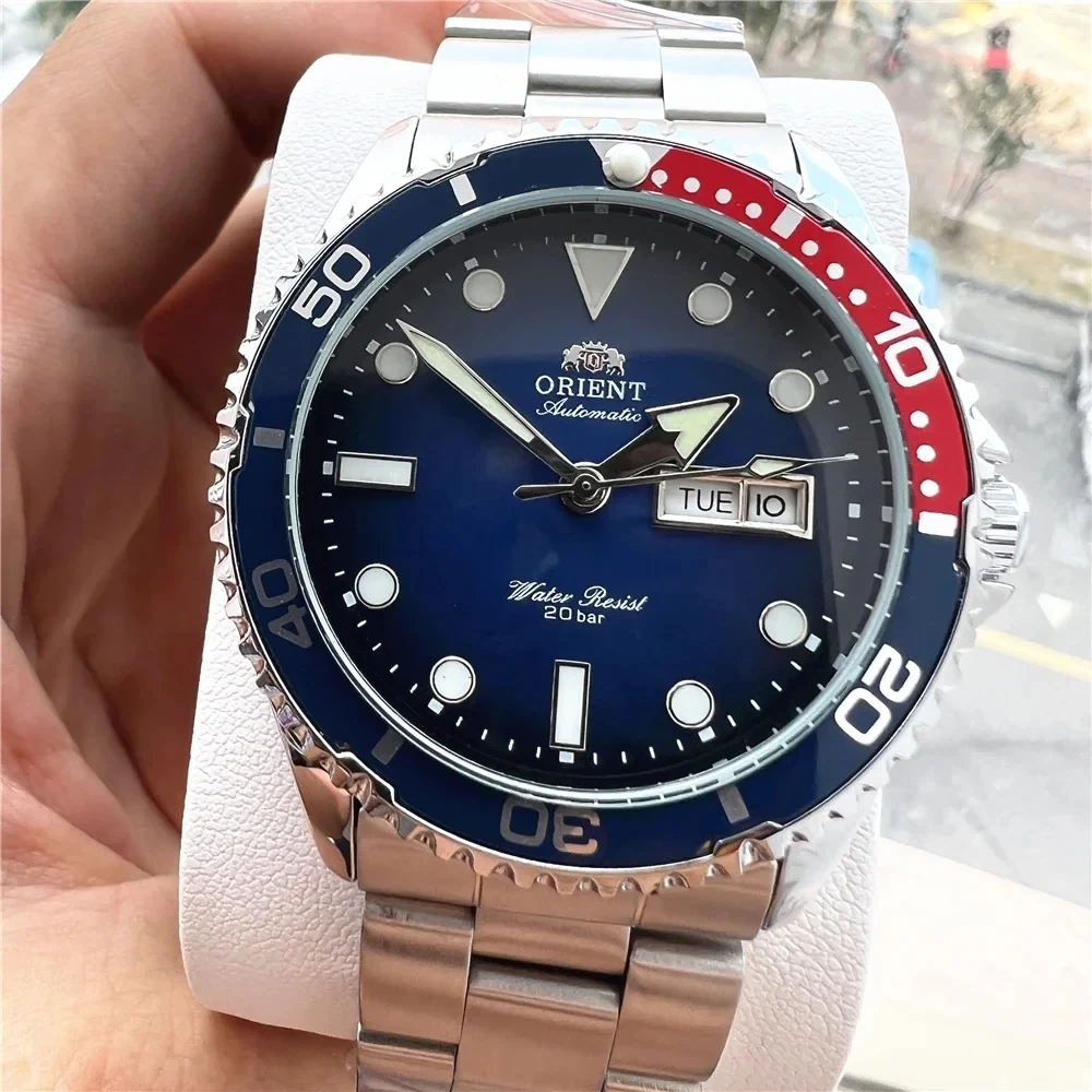 

Orient Automatic Diver Watch Men 200M Waterproof Multi-Color Dial Stainless Steel Wristwatch