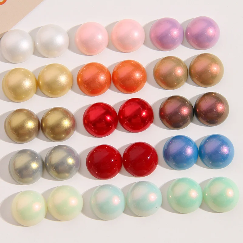 

New style 100pcs/lot 18mm color print geometry rounds shape resin cabochon beads diy jewelry earring/garment accessory