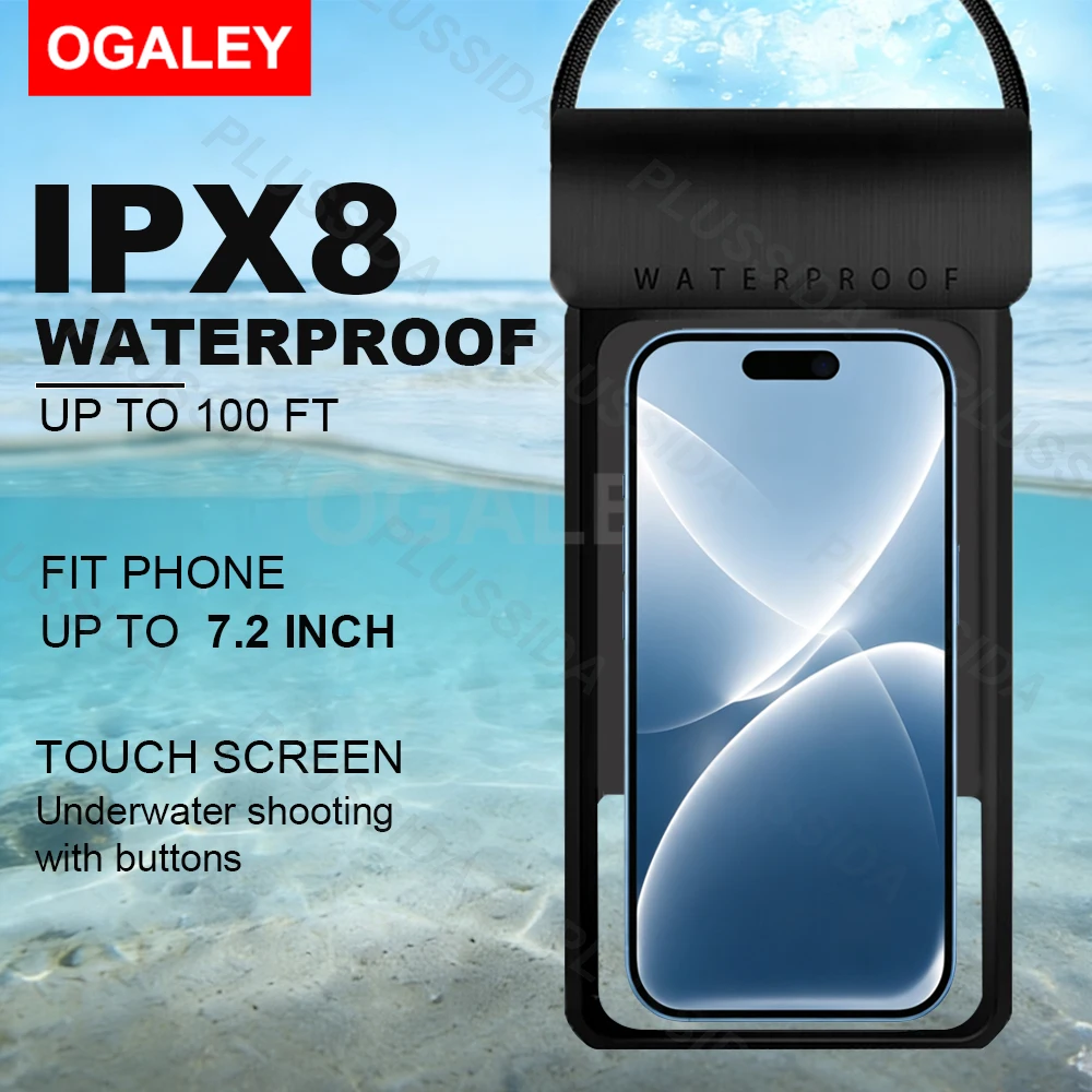 IPX8 Universelle wasserdichte Tasche Handytasche Hülle Wasserdichte Unterwasser-Trockentasche für iPhone 17 Pro Max 16 Xiaomi Samsung Cover – Detail 1