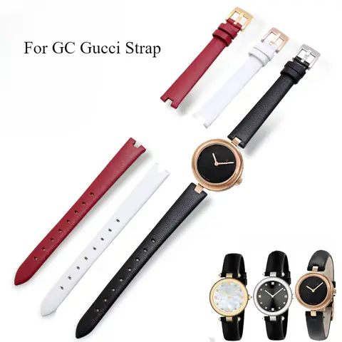 High-end Genuine Cowhide Watchbands for GC Gucci YA141401 YA141501 Women's Waterproof Sweatproof Strap 12x4 14x4mm