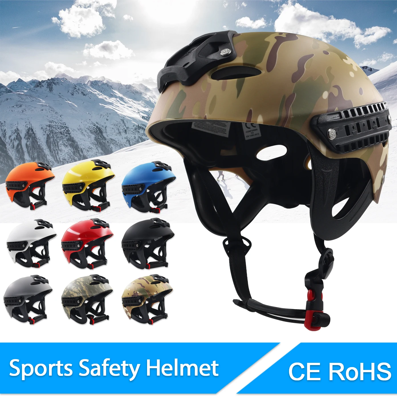 خوذة أمان للرياضات المائية مقاومة للصدمات وتهوية عازلة قابلة للتنفس ومحيط رأس قابل للتعديل وقاعدة ثابتة متعددة الوظائف