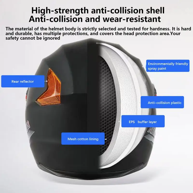 Open Face Motorcycle Helmets Fashionable And Sturdy Cycling Safe Keeping Equipment Upgraded ABS Double Lens Protective Supplies