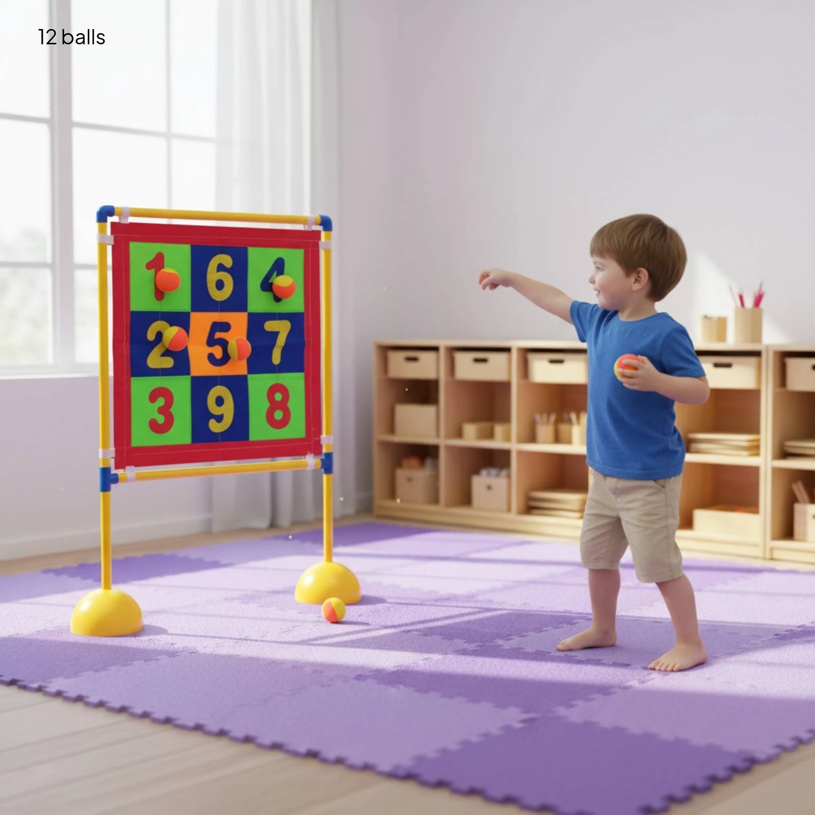 Sticky-Ball Target Board 12 Balls Sticky Ball Target Set Children's Play Equipment Movement Skills Family Fun for Kindergarten