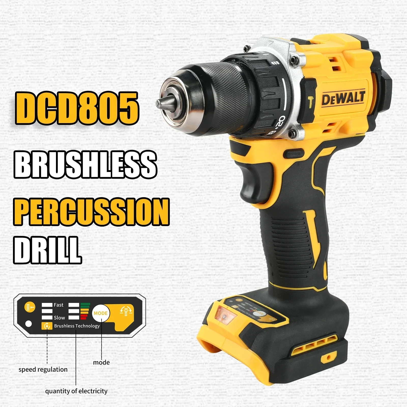 디월트 DCD805 무선 전동 드릴 드라이버 키트(본체만) 20V MAX 1/2인치 충전식 전동 공구는 긴 수명을 자랑합니다.