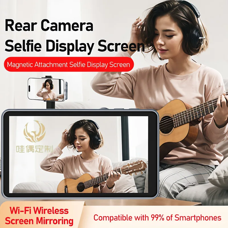 

Wireless Selfie Screen Mirror Accessory for Phone Selfie Live Streaming Rear Camera Magnetic Rear Selfie Mirroring Device