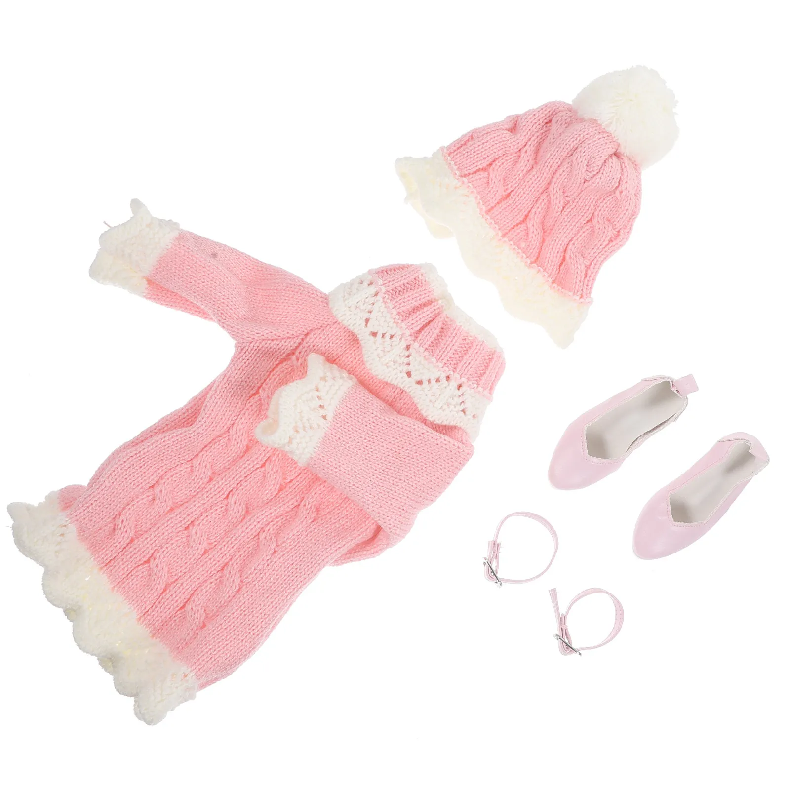 

1Set Woolen Sweater Dress Set Cute Winter Clothes Girl Changeable Outfit Soft Textured Dress Up Clothes for Little Girls