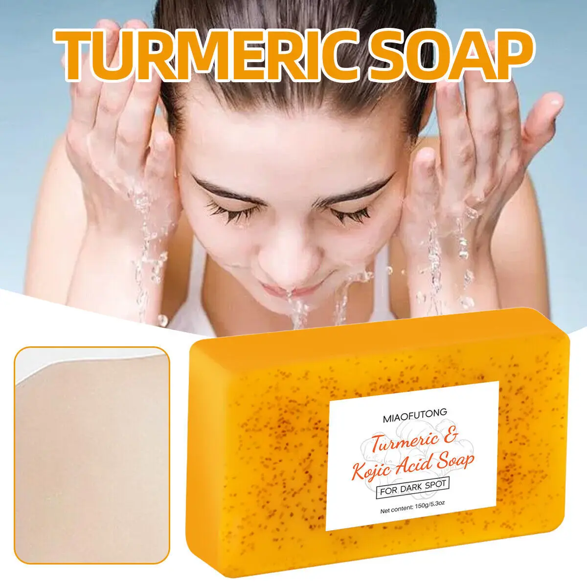 1/2pcs Turmeric Kojic Acid Brightening Soap /Skin Whitening Dark Spots Lightening Acne.