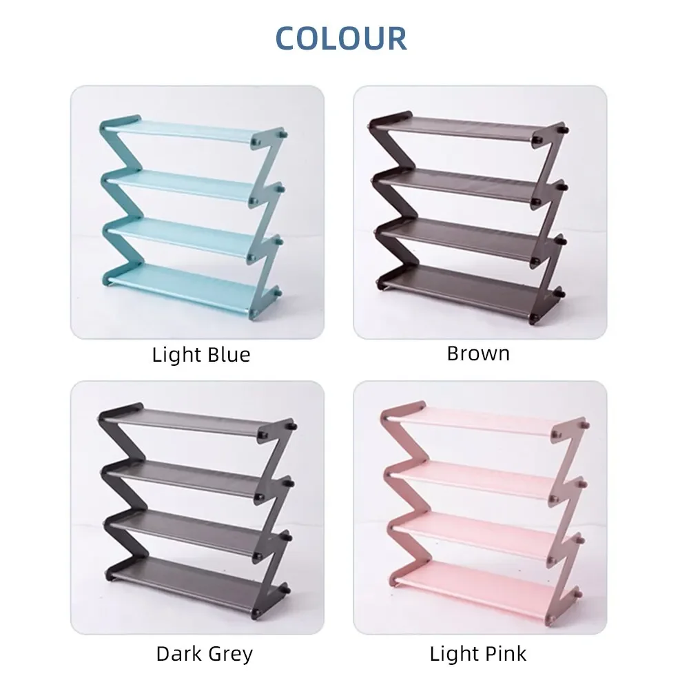 1pcs Tier Z-shaped Shoes Rack Shelf Organizer Holder Door Removable Multi-layer Shoes Storage Cabinet Furniture 4 Colors Holder