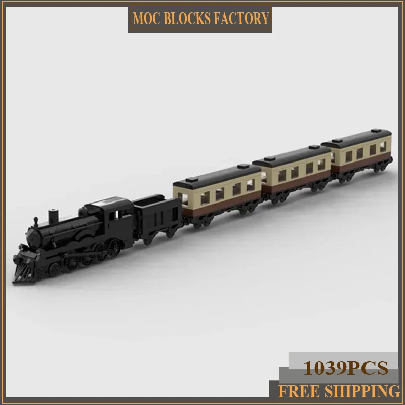 City Train Model Moc Building Bricks Famous Vintage Train Technology Modular Blocks Gifts Christmas Toys DIY Sets Assembly