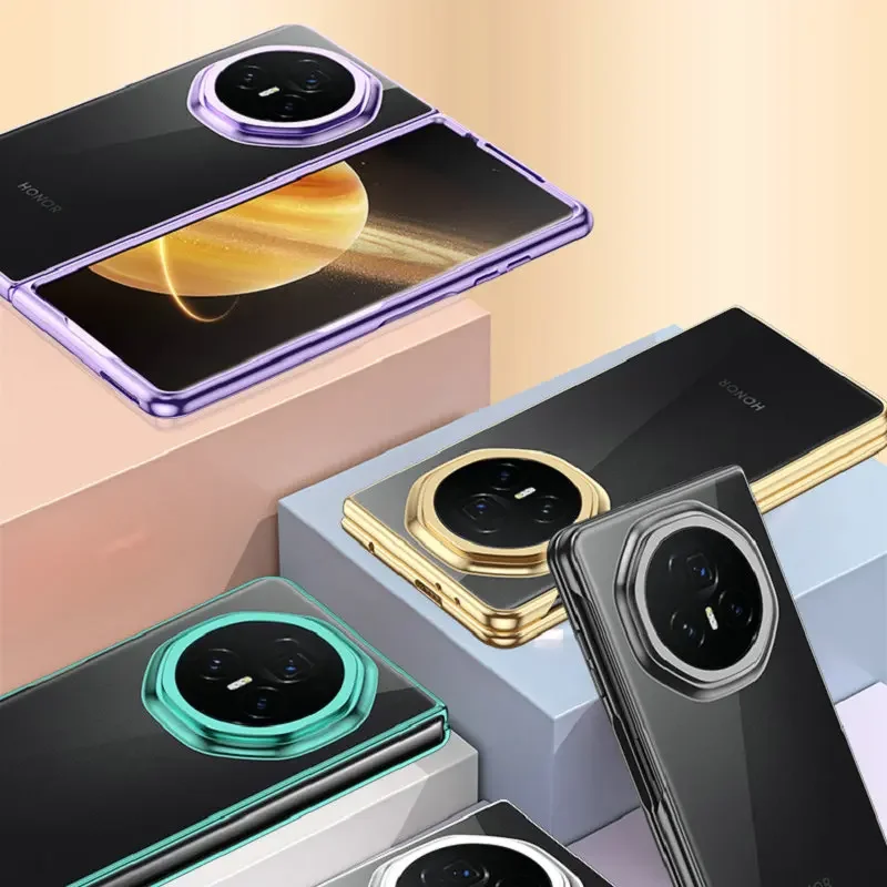 حافظة كمبيوتر صلبة شفافة عالية الدقة لهاتف Honor Magic V3، حافظة كمبيوتر صلبة رفيعة للغاية مطلية بالكروم لهاتف Honor Magic V3 #3