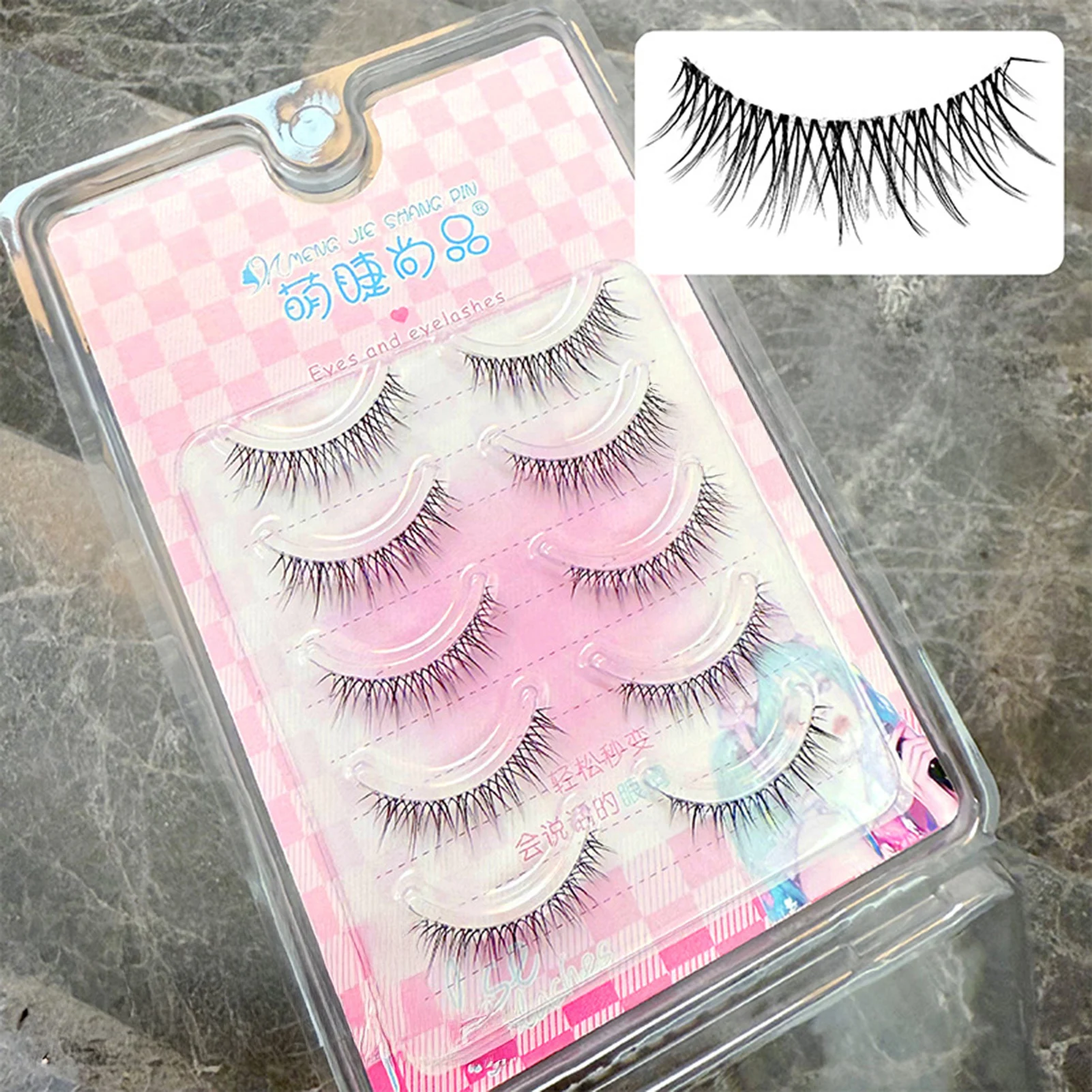 5 زوج فتاة مجموعة الرموش الصناعية الطبيعية شائكة Wispy سميكة رمش تمديد مثالية لأدوات ماكياج المهنية النمط الكوري