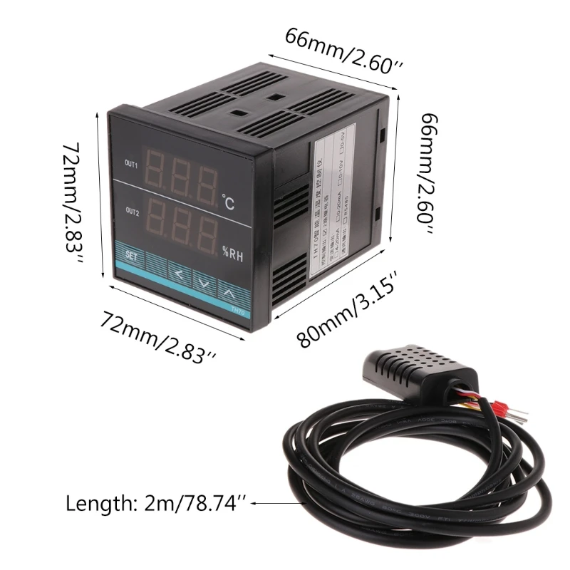 Termostato digital controle temperatura umidade aquecimento controle refrigeração termômetro higrômetro incubadora