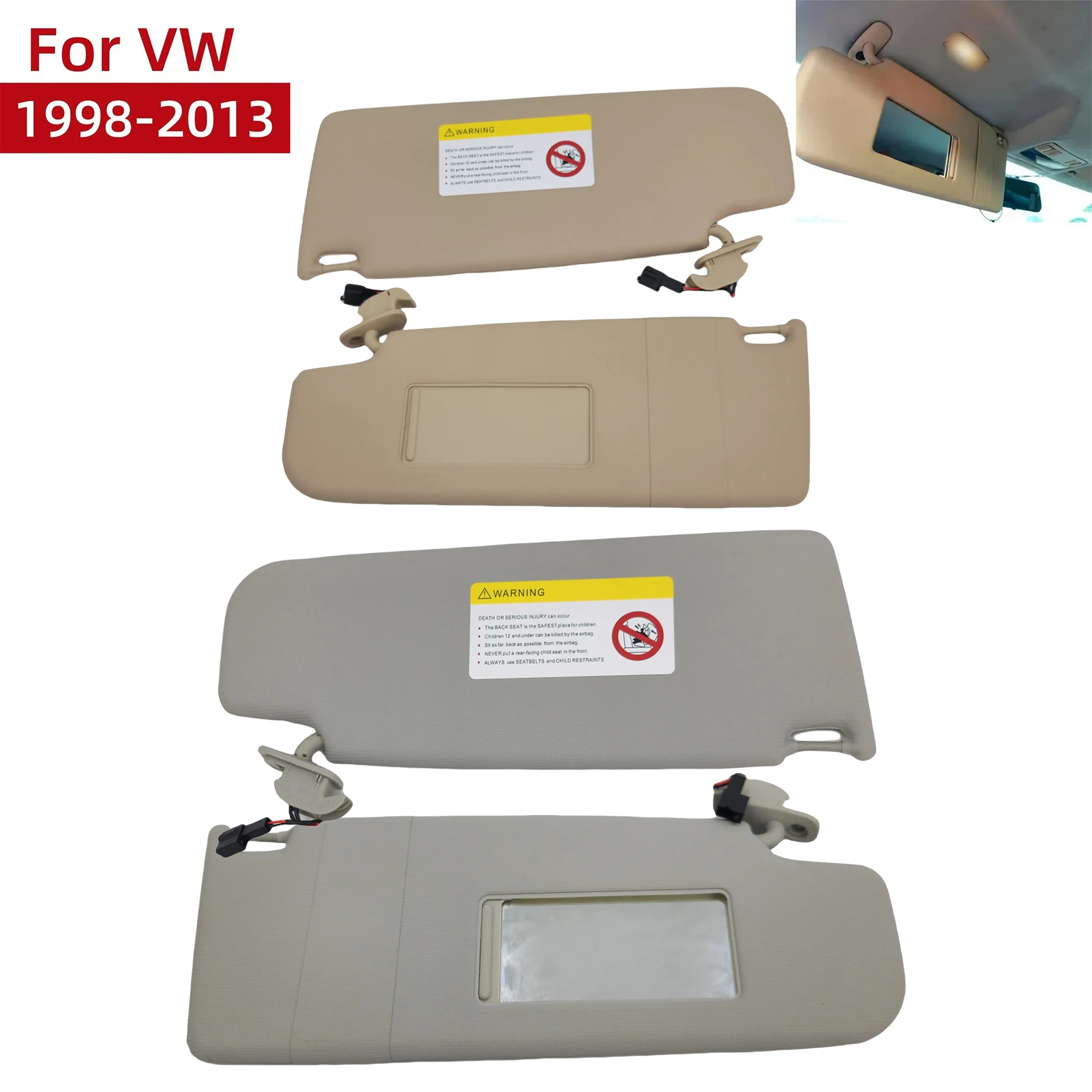 

Солнцезащитный козырек с зеркалом для VW Volkswagen Golf 4 Jetta MK4 Passat Beetle Skoda Superb SEAT Leon, передний, 1998-2013 гг.