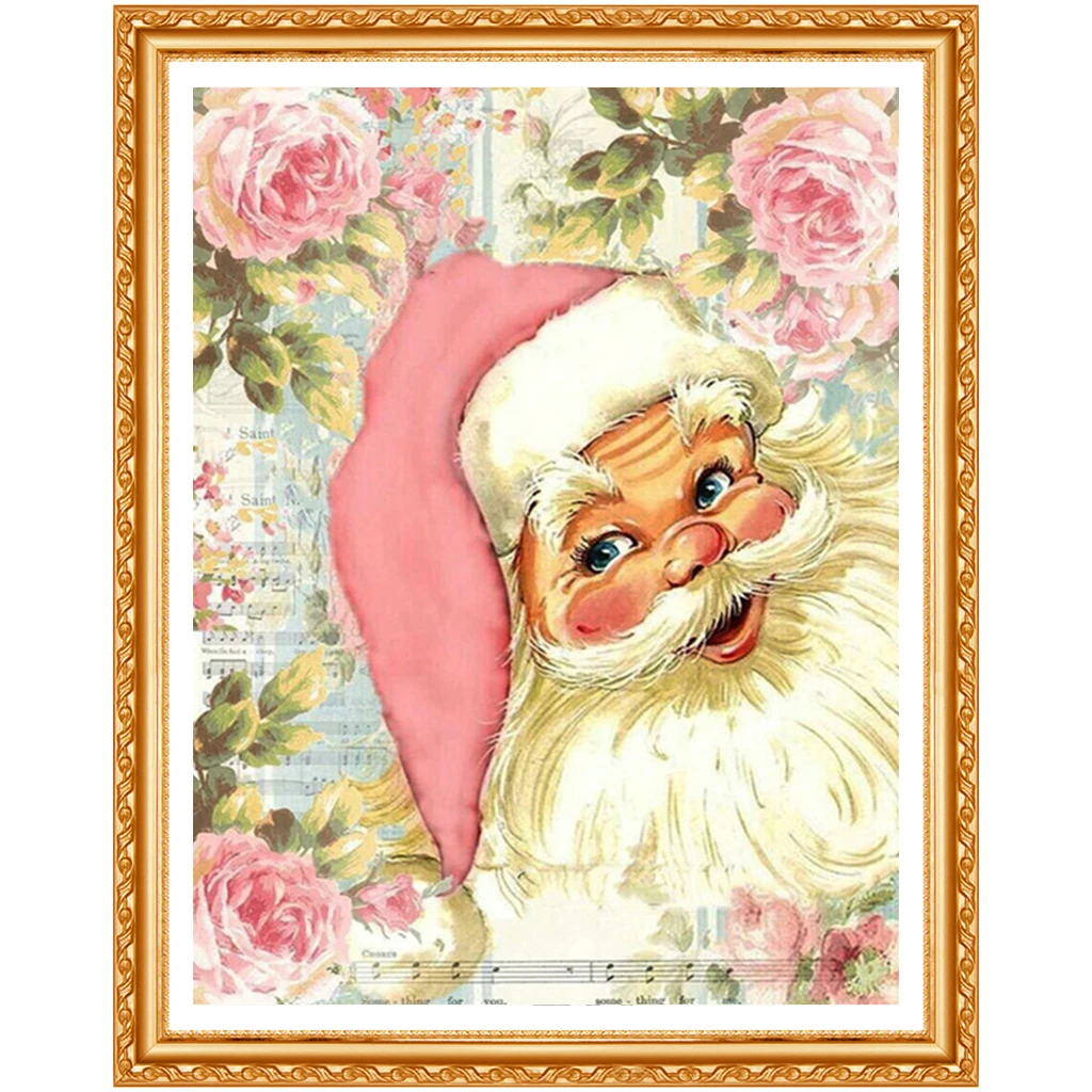 Diamond Painting Cross Stitch Santa Claus Christmas Gift Home Decor Full Square Resin Diamond  Embroidery Portrait