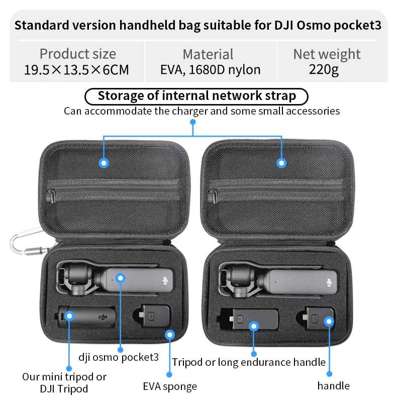 KIPYENB Hard Carrying Case For Dji Osmo Pocket 3 Accessories Travel Storage Bag Pocket3 Versatile Standard Package Protection