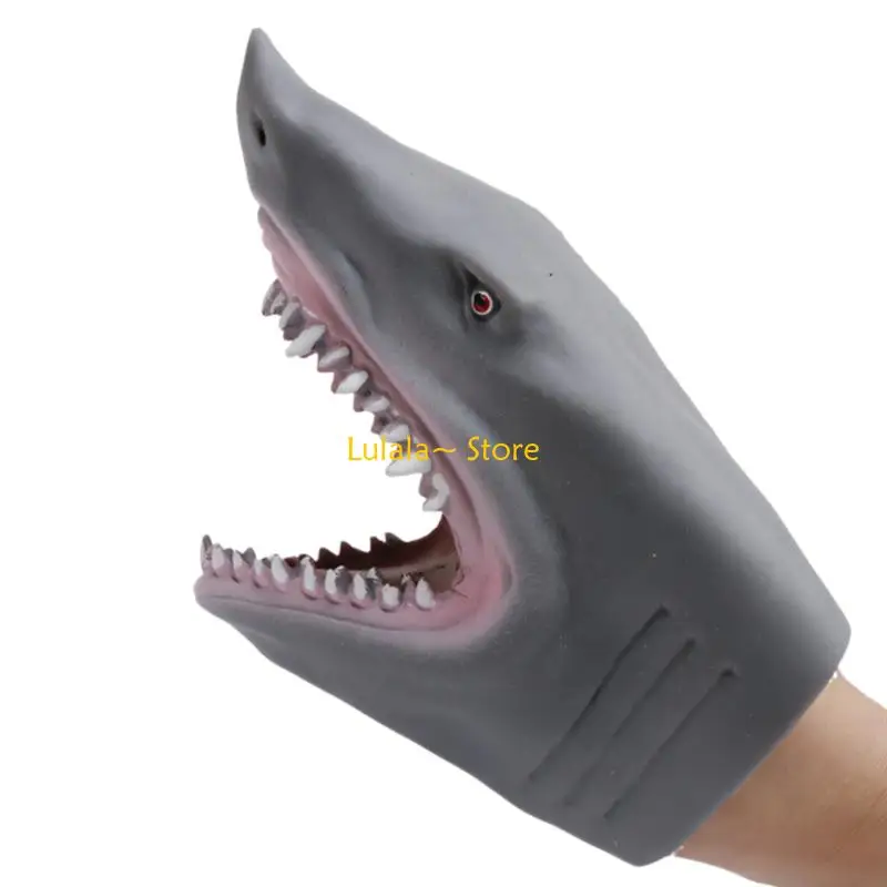 Y4QA Shark Vinyls Toy Hand Puppet For Creative Role Playing Soft Stuffed Animal Children Educational Pretend Game