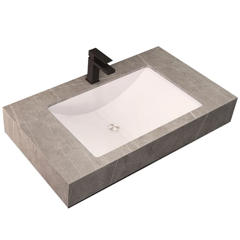 countertop cut angle extension seamless ceramic integrated basin rock slab integrated basin platform lower platform upper basin