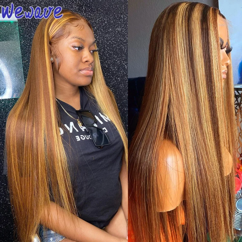 

Bone Straight Blonde Ombre Highlight Wig HD Lace 13x4 13x6 Brazilian Human Hair Frontal Wig for Women Colored Human Hair Wigs