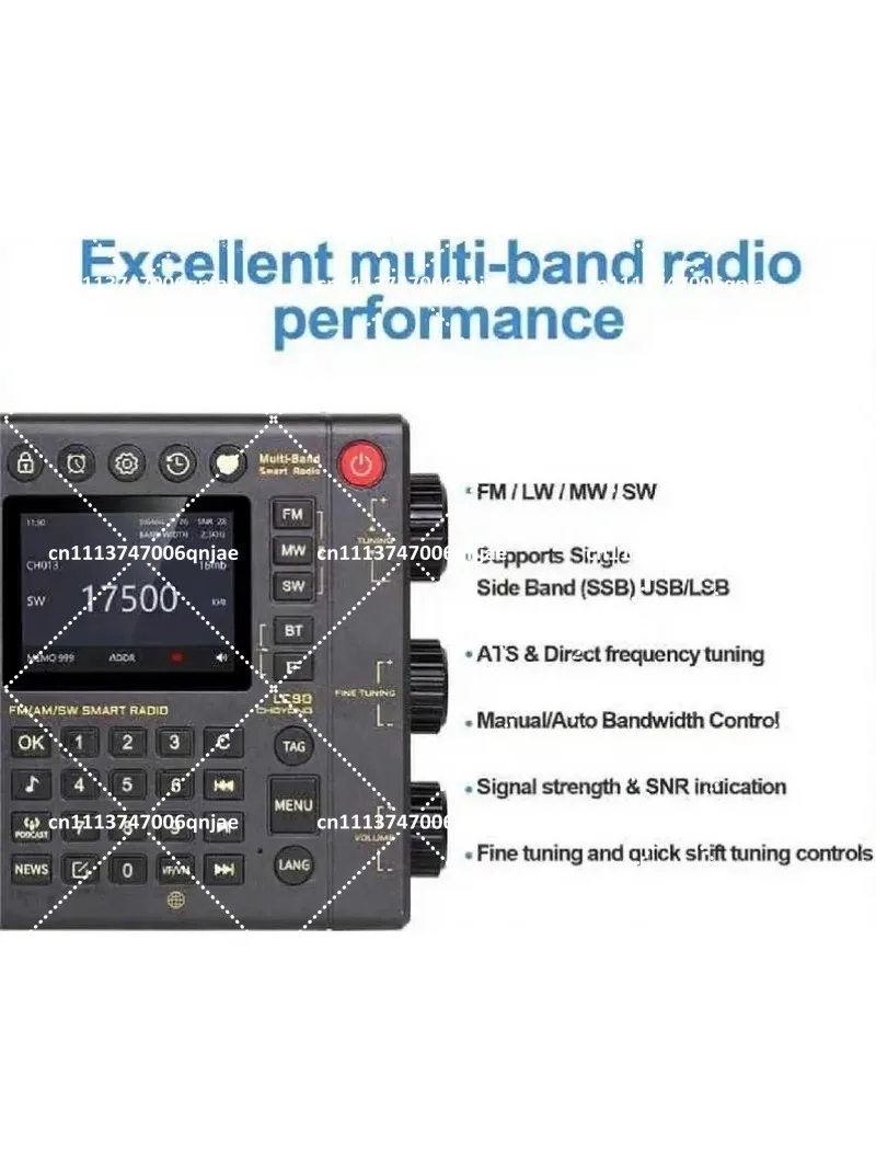 All-Wave Band Internet Radio with IPS Screen, Knob Bluetooth Speaker, Voice Control